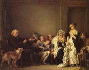 Jean-Baptiste Greuze A Visit to the Priest oil painting